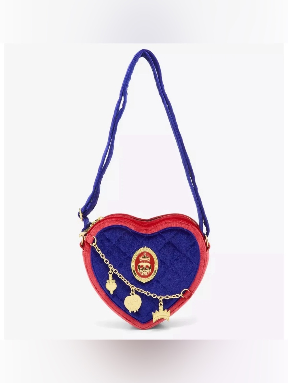 NEW Loungefly Disney SNOW WHITE & 7 Dwarfs EVIL QUEEN Velvet Heart Crossbody Bag
